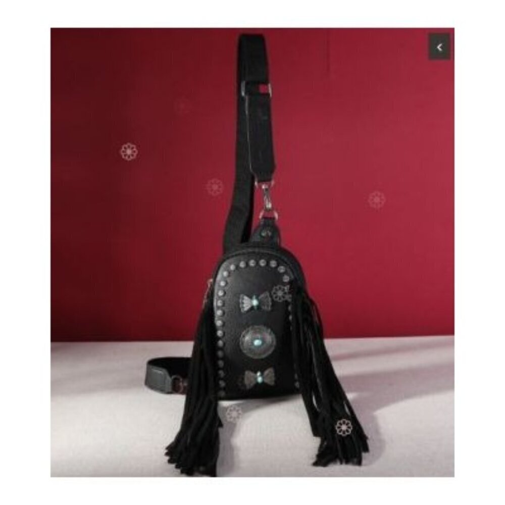 Montana West Fringe Mariposa Concho Collection Sling Bag